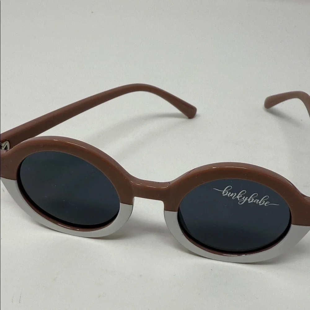Binky Babe Kids Round Sunglasses Set in Cream and Brown (2 different glasses)
